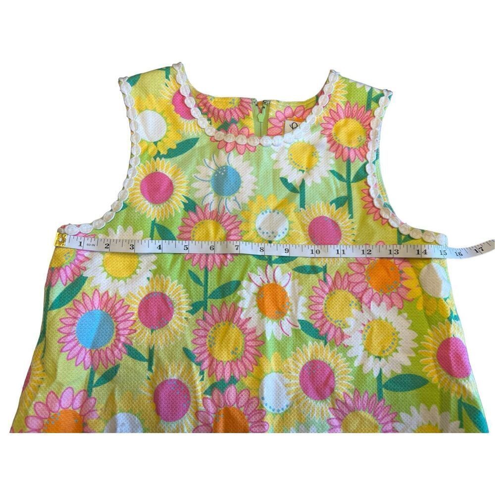 Vtg Lilly Pulitzer Girls 14 Shift Dress Colorful Flowers Sleeveless Waffle Knit - Picture 3 of 6